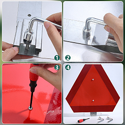 低速車両標識用アルミ製取り付けブラケットハードウェアキット  銀  280x46x7mm  穴：7mm&nbsp;FIND-WH0199-408