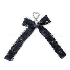 2Pcs 2 Colors Bowknot Polyester Lace Ribbon Pendant Decorations&nbsp;HJEW-JM04338