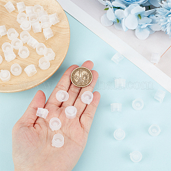 フリップキャップ付きプラスチックボトルストッパー60個  蓋付きボトルアダプターを押し込みます  投与アダプター  コラム  ホワイトスモーク  14.5x13.5x10mm  穴：3.6mm  内径：10.5mm&nbsp;AJEW-BC0007-13A
