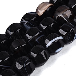 天然石黒瑪瑙ビーズ連売り  ランタン  染め＆加熱  9~10x10~11x9mm  穴：0.6~0.9mm  約38個/連  14.17~14.76インチ（36~37.5cm）&nbsp;G-Q606-78