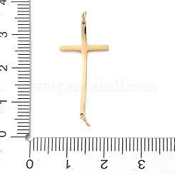 宗教 304 ステンレススチール コネクタチャーム  カーブクロスリンク  イオンプレーティング（ip）  ゴールドカラー  29x14x1.5mm  穴：2.5mm&nbsp;STAS-B141-12G