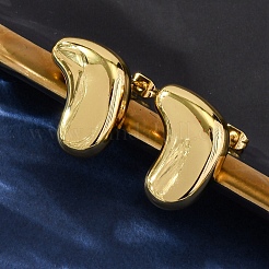 女性用304ステンレススチールスタッドピアス  ゴールドカラー  14.5x22mm&nbsp;EJEW-A125-72G