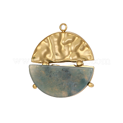 304 Stainless Steel & Natural Gemstone Pendants&nbsp;STAS-OY013-42G