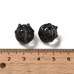 透明ガラスビーズ  グラデーションカラー  ドラゴン  ブラック  13.5x13x12.5mm  穴：1mm&nbsp;GLAA-D025-05D