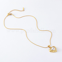 3Pcs Stainless Steel Pave Imitation Pearl Vintage Textured Heart Pendant Necklaces for Women&nbsp;NI2105