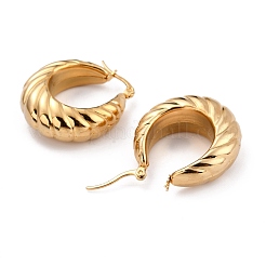 Ion Plating(IP) 304 Stainless Steel Hoop Earrings&nbsp;EJEW-O096-35G