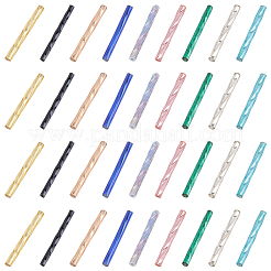 270個 9スタイル 不透明ガラス ツイストビューグルビーズ  丸い穴  ミックスカラー  25~27x2.5~3mm  穴：1mm  30個/スタイル&nbsp;SEED-PA0001-26