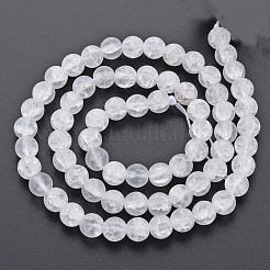 クラックガラスビーズ連売り  艶消し  ラウンド  透明  6mm  穴：1mm  約65~68個/連  15.35~15.75インチ（39~40cm）&nbsp;GLAA-S192-D-007A