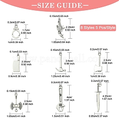 40Pcs 8 Styles Tibetan Style Alloy Pendants&nbsp;TIBEP-YW0001-75