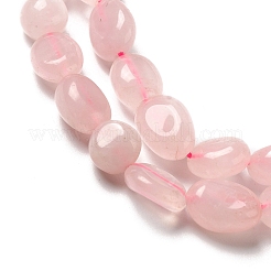 天然石ローズクォーツビーズ連売り  ナゲット  8~14x6~8x4~8mm  穴：1mm  約46~48個/連  39~39.5cm&nbsp;G-I351-B05