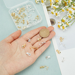 40Pcs 2 Colors Brass Clip-on Earring Findings&nbsp;KK-PH0010-11