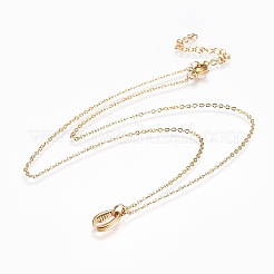 304ステンレススチールジュエリーセット  ブレスレット  ネックレスやピアス  カウリシェル  ゴールデン·ステンレス鋼色  17.9インチ（45.5cm）  1mm  6-3/4インチ（17cm）  1mm  11.5x8x3mm  ピン：0.9mm&nbsp;SJEW-F204-18