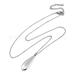 304 Stainless Steel Teardrop Pendant Cable Chain Necklaces for Women&nbsp;NJEW-A038-01P