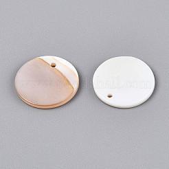 Natural Freshwater Shell Disc Charms&nbsp;BSHE-T014-42A