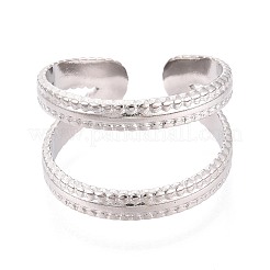 女性用調節可能な304ステンレススチールカフリング  ステンレス鋼色  14mm  内径：18mm&nbsp;RJEW-N052-25P