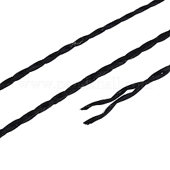 2本撚りの丸いワックスコットン糸コード  日本から輸入  ブラック  0.5mm  約21.87ヤード（20m）/ロール&nbsp;YC-T004-01A-04