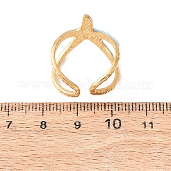 女性用調節可能な304ステンレススチールカフリング  エナメル  ヒトデ  イオンプレーティング（ip）  鉛フリー＆カドミウムフリー＆ニッケルフリー  18KGP本金メッキ  19mm&nbsp;RJEW-F200-01G
