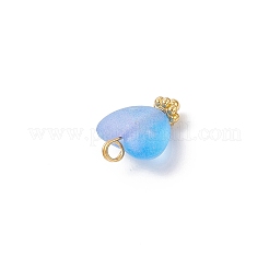 8個透明アクリルパーツ  真鍮のループを有します  ハートチャーム  ゴールドカラー  14.5x10x5.5mm  穴：1.8mm&nbsp;PALLOY-JF04341-02