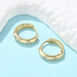 Ring Sparkling Cubic Zirconia Huggie Hoop Earrings for Girl Women&nbsp;EJEW-H126-05G