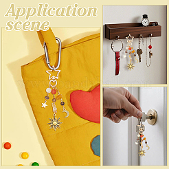2Pcs Alloy Star & Moon Pendant Decorations&nbsp;HJEW-ME0001-15