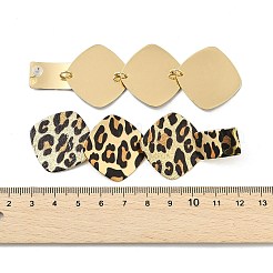 Leopard Print Alloy Dangle Stud Earrings&nbsp;LS-EJEW-K304-01B-G