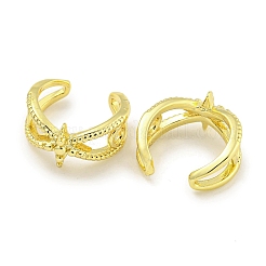 Brass Micro Pave Cubic Zirconia Cuff Earrings&nbsp;EJEW-C104-023G