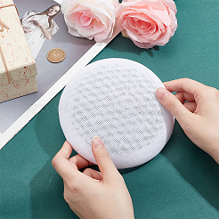 リネン生地のミニハットファシネーターベース  DIY 工芸品のヘアアクセサリーの装飾  ホワイト  150x25mm&nbsp;AJEW-WH0472-72B