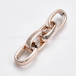Ccbプラスチックフレームコネクター  アズキチェーン製造用  オーバル  ローズゴールド  24.5x15x6mm  インナー対策：19x10mm&nbsp;OACR-T008-13RG