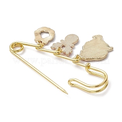 4Pcs 4 Style Christmas Santa Claus Snowman Snowflake Alloy Enamel Pendant Brooches&nbsp;JEWB-BR00129