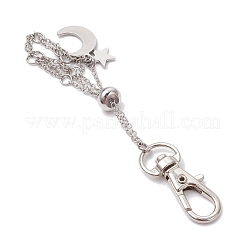 Moon Alloy Swivel Lobster Claw Clasps & Brass Cable Chains&nbsp;AJEW-JB01337-01
