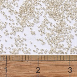 MIYUKIデリカビーズ  シリンダー  日本製シードビーズ  11/0  (db1451) シルバーラインの淡いクリームオパール  1.3x1.6mm  穴：0.8mm  約10000個/袋  50 G /袋&nbsp;SEED-X0054-DB1451