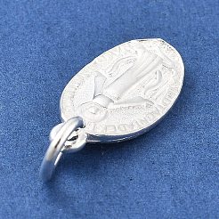 925 Sterling Silver Oval Miraculous Medal Virgin Charms&nbsp;STER-S009-05S