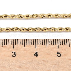 イオンプレーティング（IP）304ステンレススチールロープチェーンネックレス  カニカン付き  18KGP本金メッキ  19.7インチ（50cm）  2mm&nbsp;NJEW-F226-03G-02