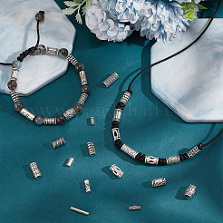 120Pcs 12 Styles Tibetan Style Alloy Tube Beads&nbsp;FIND-PH0020-79