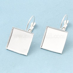 真鍮製フレンチフックピアスパーツ  銀  28x16mm  インナーサイズ：15x15mm&nbsp;KK-B816-S
