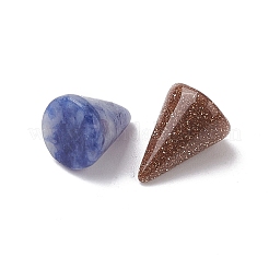 天然と合成の混合宝石の円錐形の装飾品  ホームオフィスデスクトップ風水装飾  9~10x7.5~8mm&nbsp;G-K359-01B