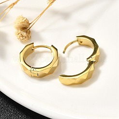 女性用304ステンレスフープピアス  316サージカルステンレススチール製耳ピン付き  イオンプレーティング（ip）  リング  ゴールドカラー  15.5x4mm&nbsp;EJEW-C096-45G