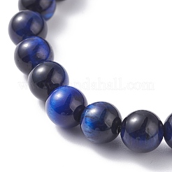 8.5mm Round Dyed Natural Tiger Eye Beads Stretch Bracelet for Girl Women&nbsp;BJEW-JB07152-01