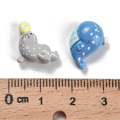 海洋生物の不透明樹脂デコデンカボション  混合図形  ミックスカラー  8~14x9.5~15x6~8mm&nbsp;RESI-I338-01