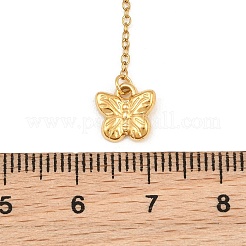 304 Stainless Steel Crystal Rhinestone Butterfly Long Tassel Y Necklaces for Women&nbsp;SA-CBA48C7-06G