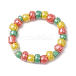 女性用ガラスビーズストレッチリング  ミックスカラー  内径：18mm  3個/セット&nbsp;RJEW-JR00735