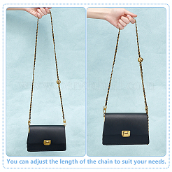 Black PU Leather with Alloy Bag Strap Chains&nbsp;AJEW-WH0515-79G