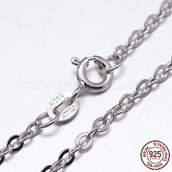 Anti-Tarnish Rhodium Plated 925 Sterling Silver Cable Chains Necklaces&nbsp;NJEW-M157-25C-18