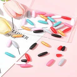40 セット 8 色のプラスチック離脱クラスプ  ゴムシリコーンの歯がひものネックレスのための  ミックスカラー  24x9mm  穴：2.5mm  5セット / カラー&nbsp;KY-FS0001-37