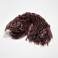 模造オーストリアクリスタルダブルコーンガラスビーズ連売り  グレードAA  多面カット  赤ミディアム紫  3.5~3.8x3.5mm  穴：0.8mm  約107~110個/連  32.5~34cm&nbsp;LS-GLAA-F029-3x3mm-05