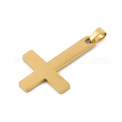 304ステンレススチール製聖ペテロ十字架ペンダント  ゴールドカラー  39.5x25.5x1.5mm  穴：7.5x3.5mm&nbsp;STAS-C116-03G
