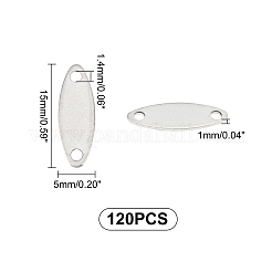 201ステンレススチールリンクコネクター120個  オーバル  ステンレス鋼色  15x5x1mm  穴：1.4mm&nbsp;STAS-UN0029-27