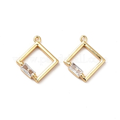 Brass Cubic Zirconia Charms&nbsp;KK-M233-41G