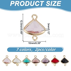 14Pcs 7 Colors Glass Connector Charms&nbsp;KK-GO0001-26