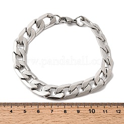 201 Stainless Steel Cuban Link Chains Bracelets for Women Men&nbsp;STAS-T077-19A-04P